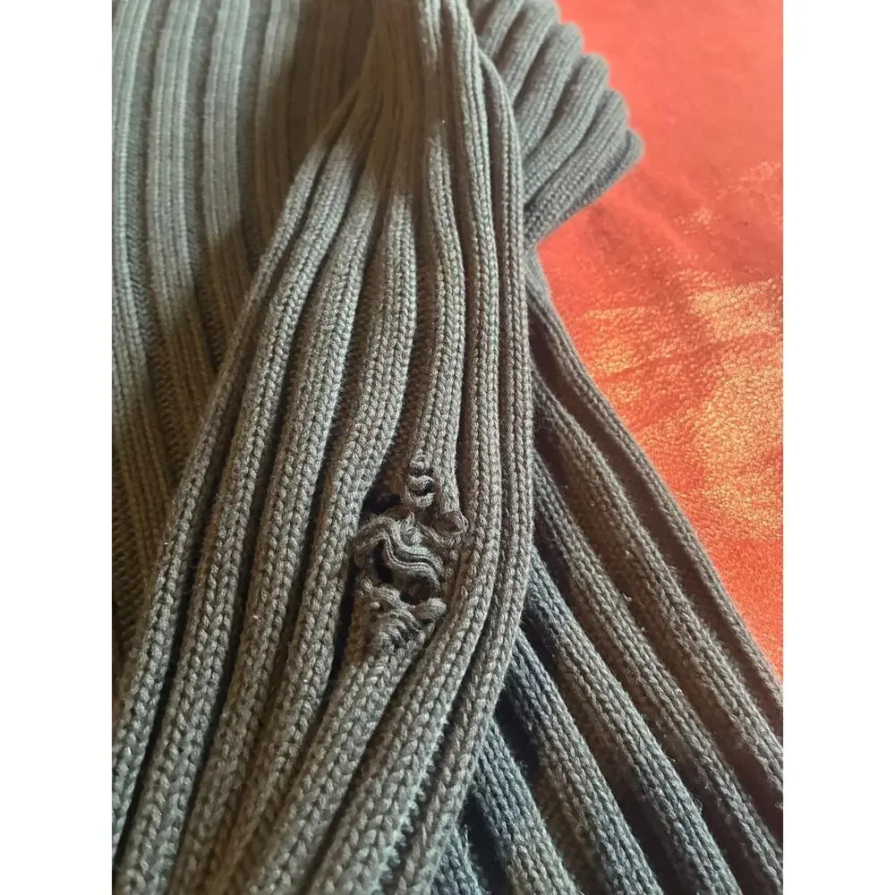 Banana Republic Sweater Womens L Ribbed Turtleneck Long Sleeve Dark Gray Snag
